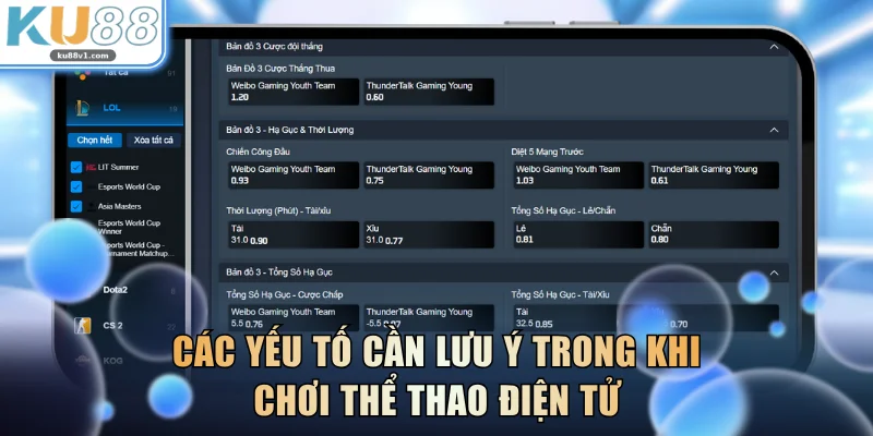 Các yếu tố cần lưu ý trong khi chơi thể thao điện tử