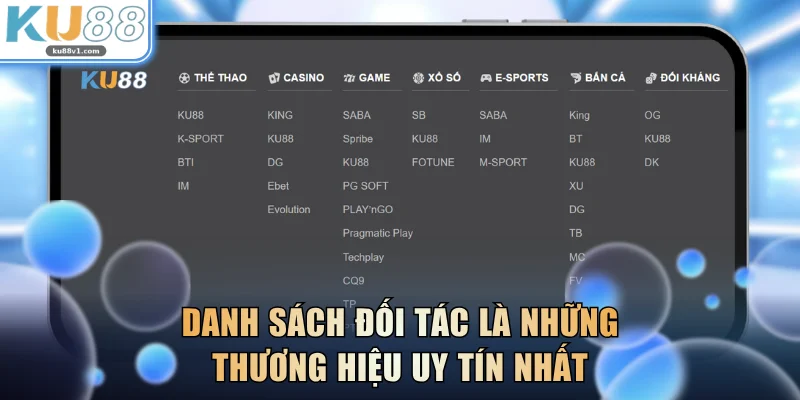 Danh sách đối tác là những thương hiệu uy tín nhất