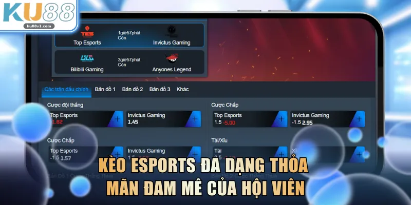 Kèo esports đa dạng thỏa mãn đam mê của hội viên