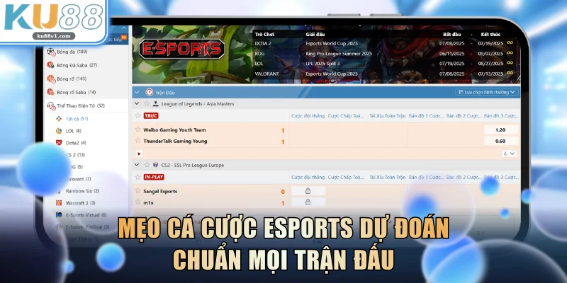 Mẹo cá cược Esports dự đoán chuẩn mọi trận đấu